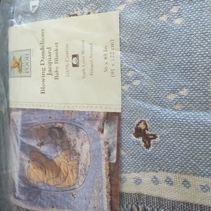 Blowing Dandelions Jacquard Baby Blanket - Winnie the Pooh and Piglet
